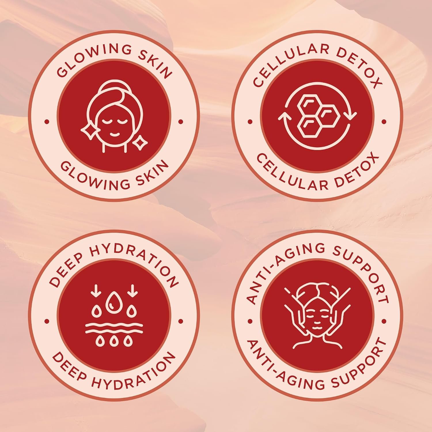 Four pillars: glowing skin, cellular detox, deep hydration, anti-aging support
